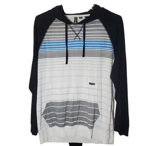 Ocean Current Men’s Striped Long Sleeve Raglan Pullover Hoodie Size Medium